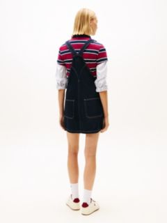Denim Mini Dungaree Dress — Blue 4