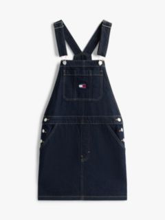 Denim Mini Dungaree Dress — Blue 5
