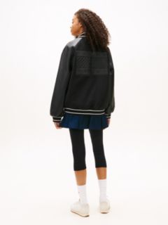 Relaxed Varsity Jacket With Wool — Black 4