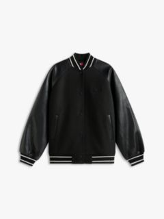 Relaxed Varsity Jacket With Wool — Black 5