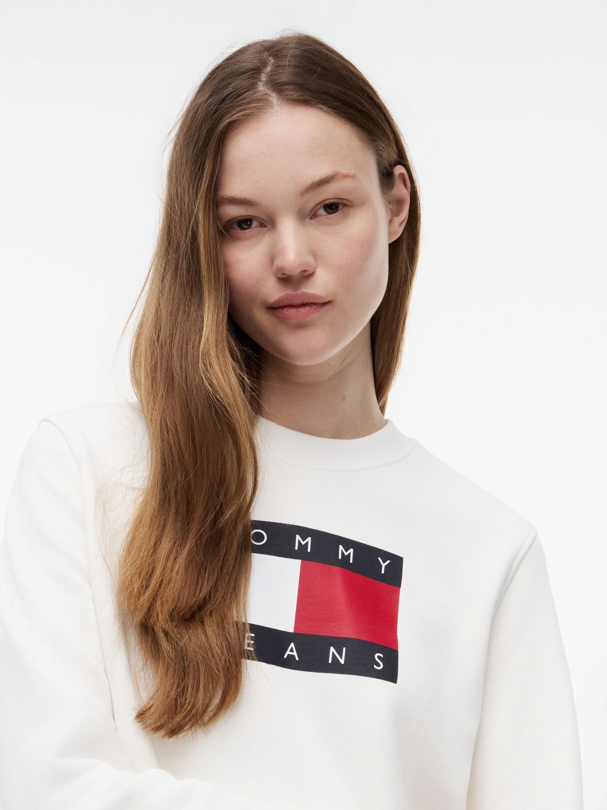 Tommy Flag Sweatshirt — White