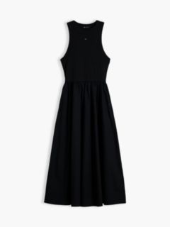 Slim Sleeveless Poplin Maxi Dress — Black 5