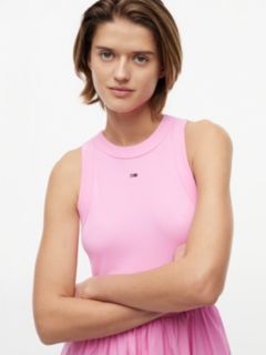Slim Sleeveless Poplin Maxi Dress — Pink 2