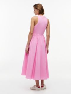 Slim Sleeveless Poplin Maxi Dress — Pink 4