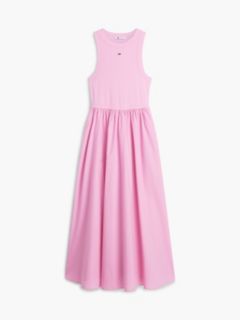 Slim Sleeveless Poplin Maxi Dress — Pink 5