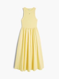 Slim Sleeveless Poplin Maxi Dress — Yellow 5
