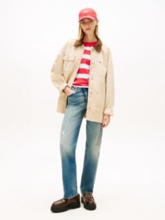 Distressed Canvas Oversized Chore Jacket — Beige 3