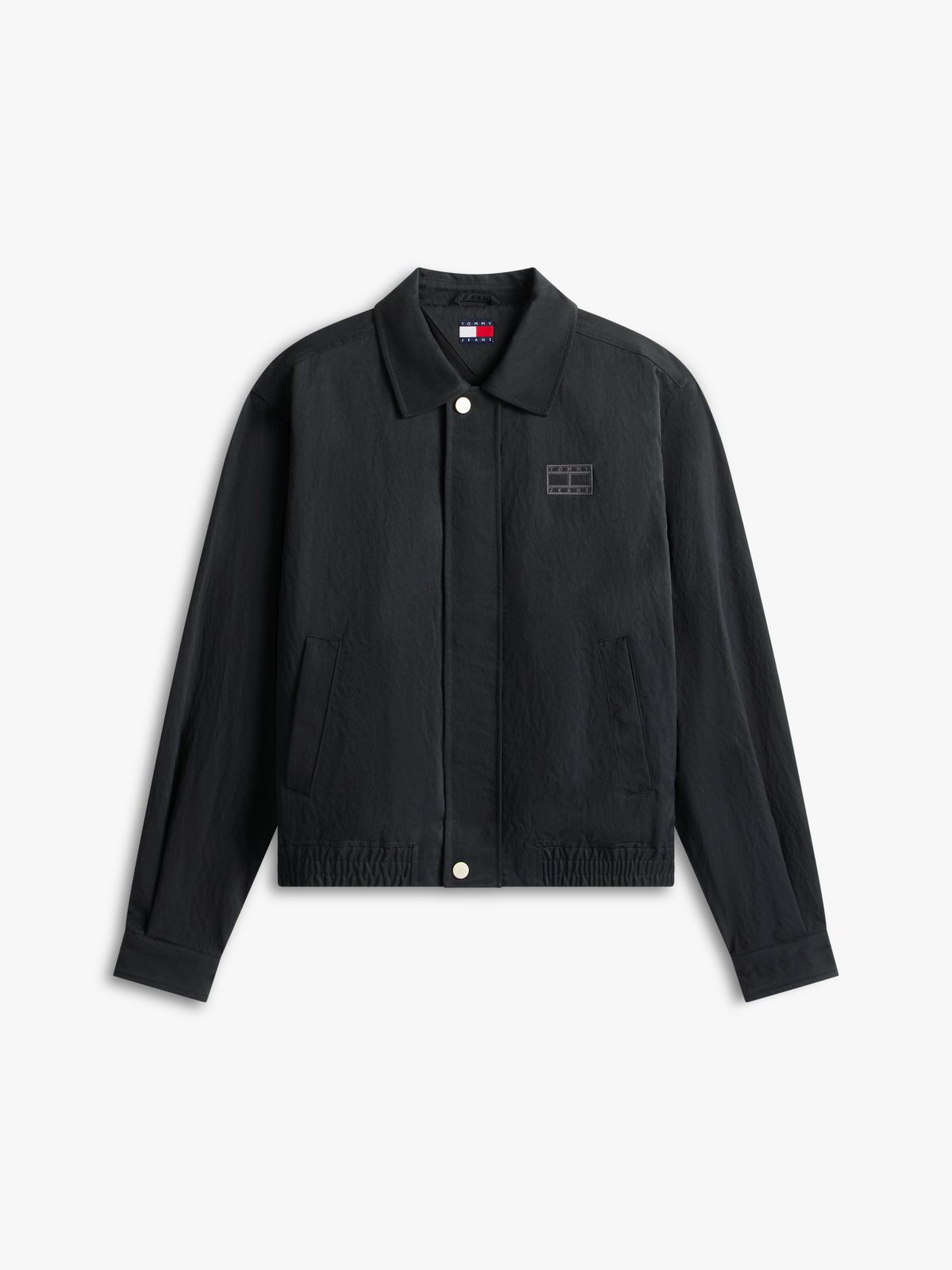 Tommy Badge Water Repellent Coach Jacket — Black