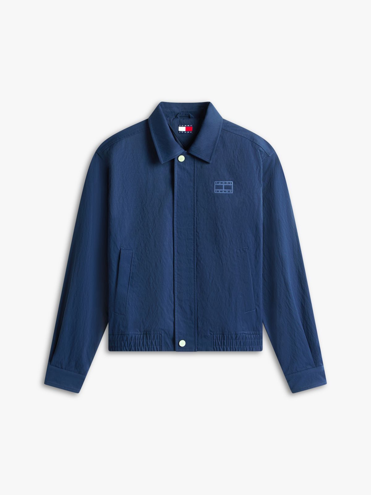 Tommy Badge Water Repellent Coach Jacket — Blue