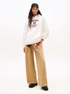 1985 Flock Logo Oversized Hoody — White 3