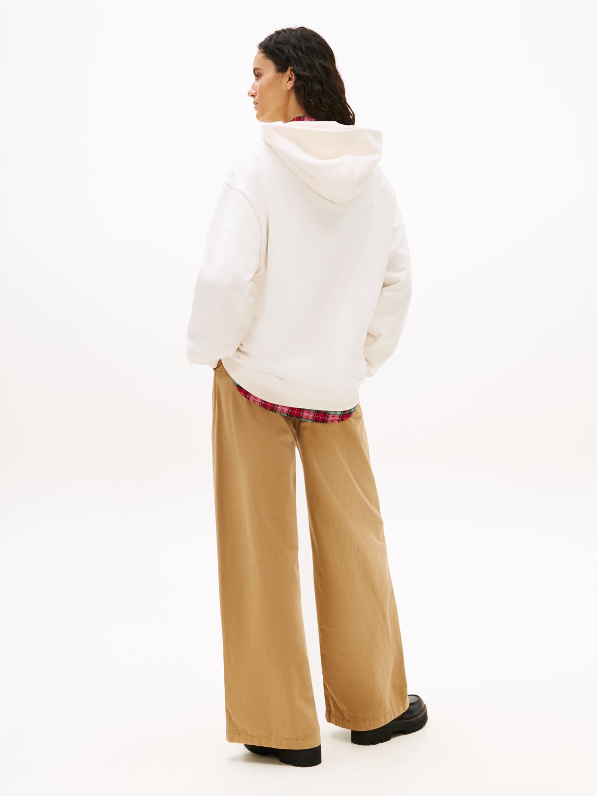 1985 Flock Logo Oversized Hoody — White
