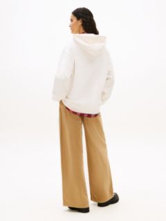 1985 Flock Logo Oversized Hoody — White 4
