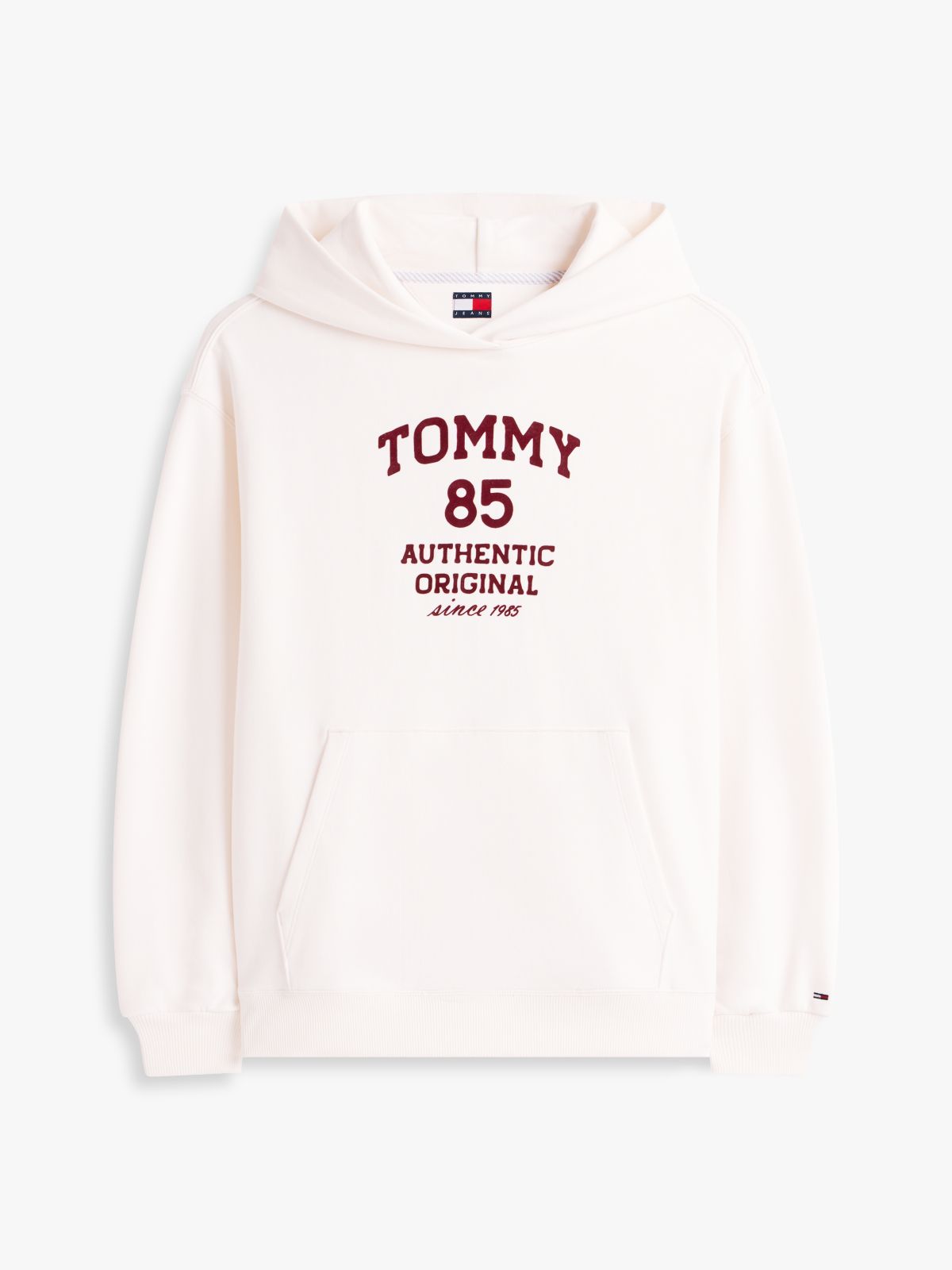 1985 Flock Logo Oversized Hoody — White