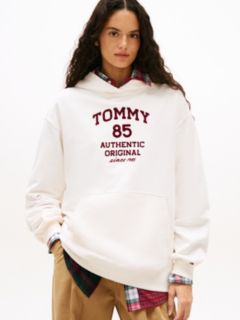 1985 Flock Logo Oversized Hoody — White 1