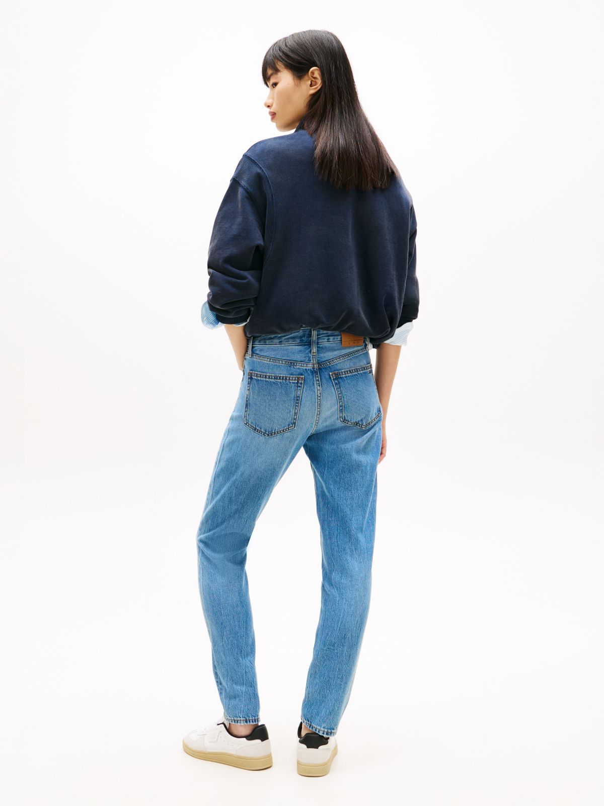 Lucy Mid Rise Slim Whiskered Jeans — Blue