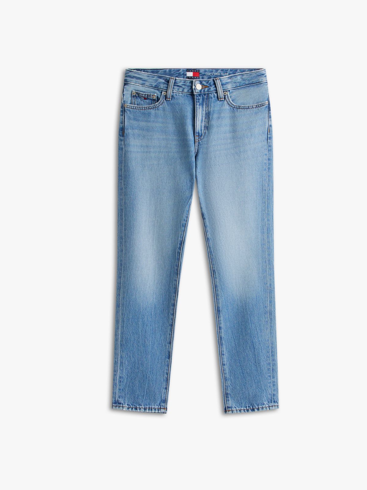 Lucy Mid Rise Slim Whiskered Jeans — Blue