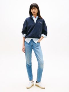 Lucy Mid Rise Slim Whiskered Jeans — Blue 1