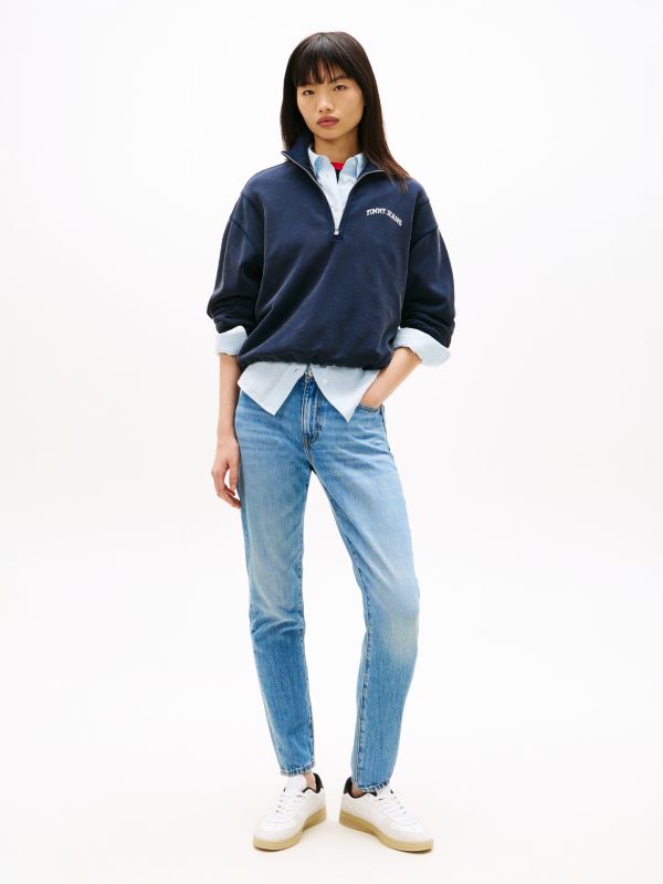 Lucy Mid Rise Slim Whiskered Jeans — Blue