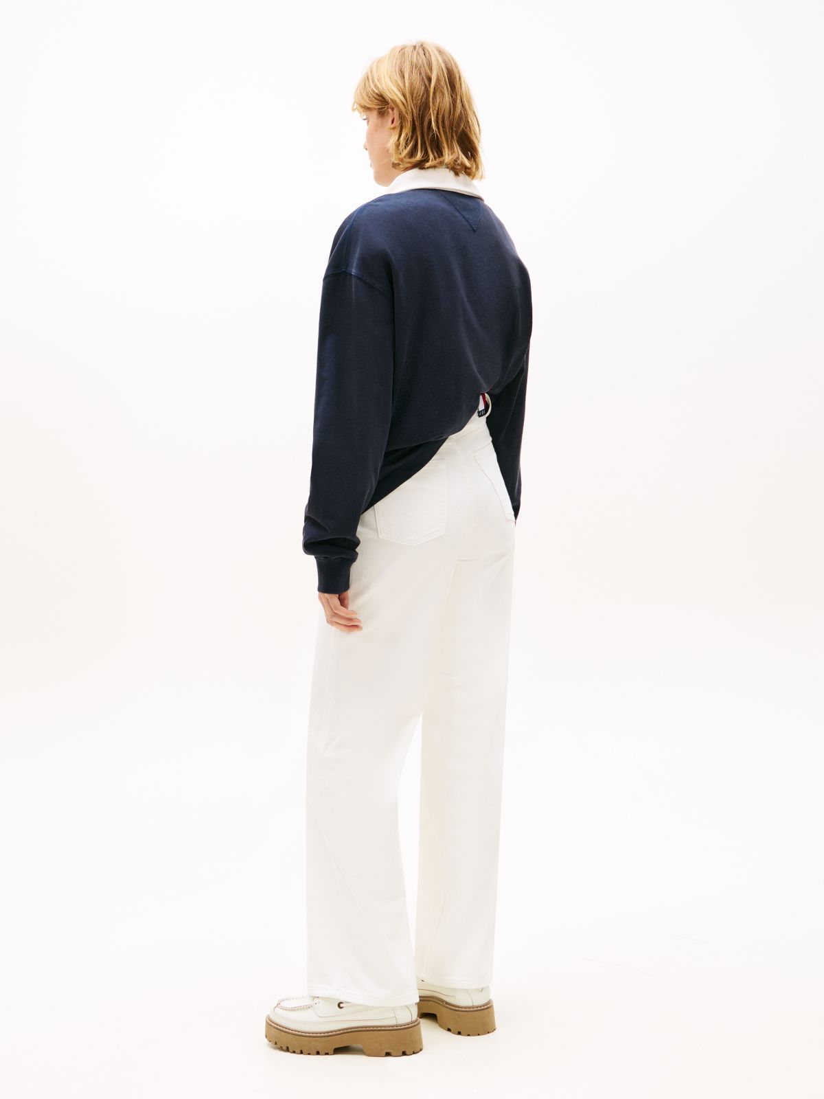 Claire High Rise Wide White Jeans — White