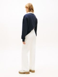 Claire High Rise Wide White Jeans — White 4