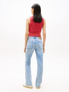 Faded Mid Rise Bootcut Jeans — Blue 4