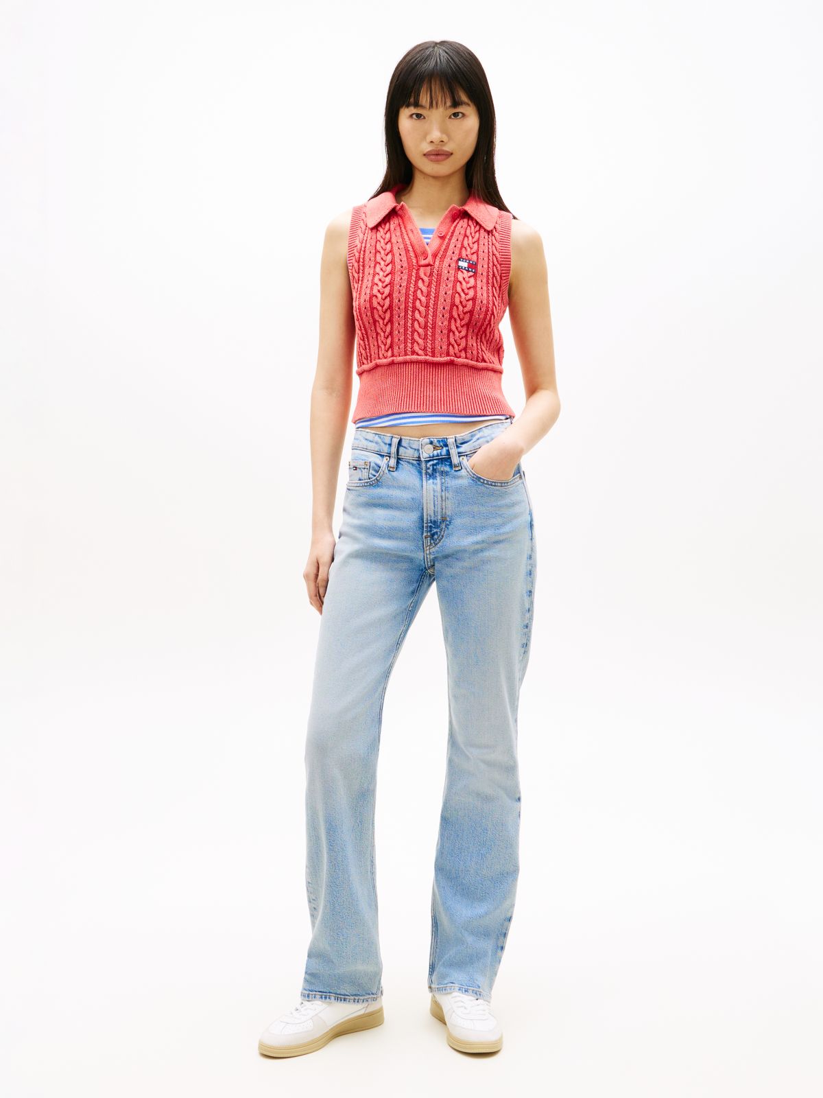 Faded Mid Rise Bootcut Jeans — Blue