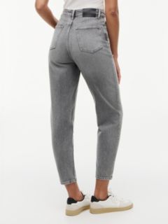 Mom High Rise Tapered Jeans — Grey 4