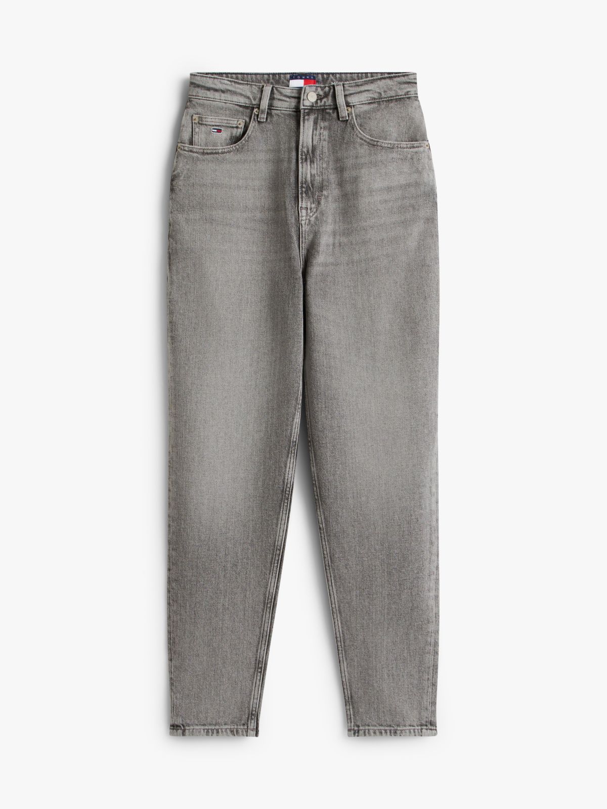 Mom High Rise Tapered Jeans — Grey