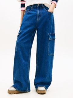 Charlie Mid Rise Loose Cargo Jeans — Blue 2