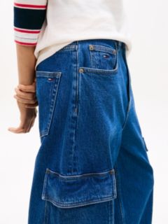 Charlie Mid Rise Loose Cargo Jeans — Blue 3