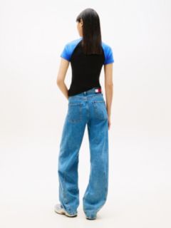 Ella High Rise Barrel Twisted Seam Jeans — Blue 4