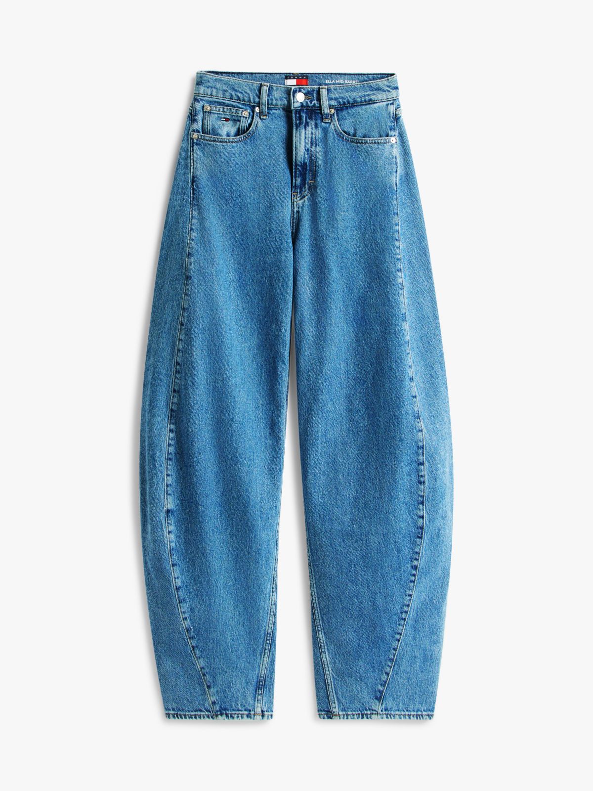 Ella High Rise Barrel Twisted Seam Jeans — Blue