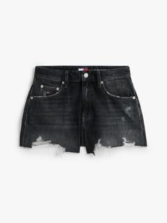 Distressed Raw Hem Denim Shorts — Grey 5
