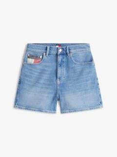 Colour-Blocked Coin Pocket Mom Denim Shorts — Blue 5