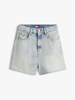 Faded Straight Leg Mom Denim Shorts — Blue 5