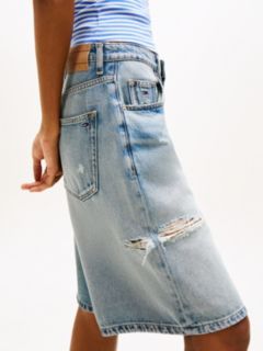 Distressed Loose Denim Shorts — Blue 3