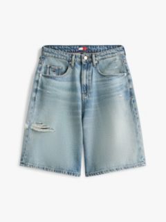 Distressed Loose Denim Shorts — Blue 5