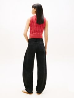 Ella High Rise Barrel Twisted Seam Black Jeans — Black 4