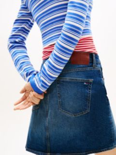 Ultra High Rise Mom Denim Mini Skirt — Blue 3