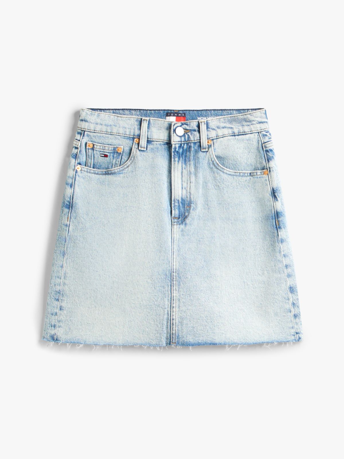Ultra High Mom Denim Mini Skirt — Blue