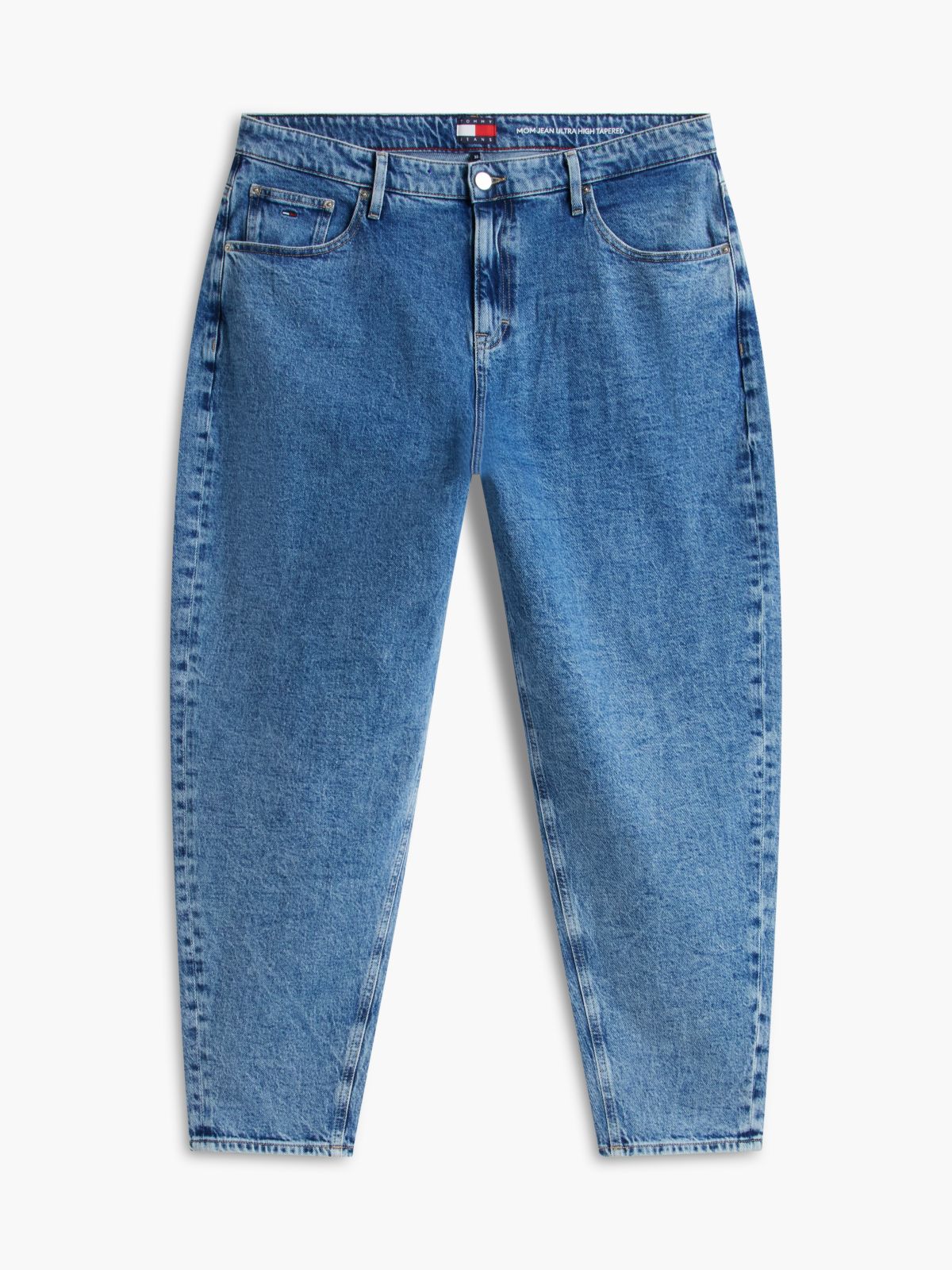 Curve Mom High Rise Tapered Jeans — Blue