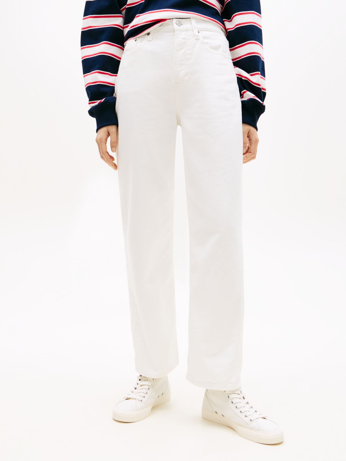 Layla High Rise Straight White Jeans — White