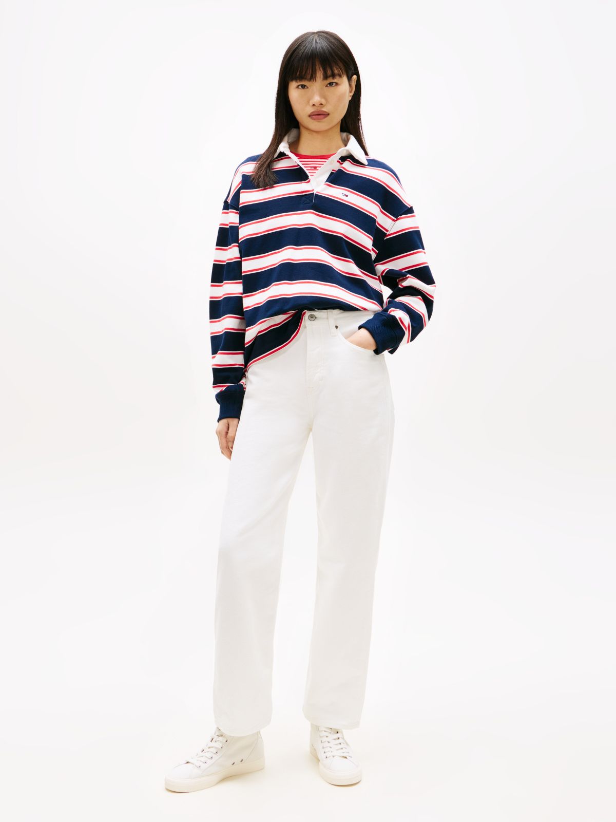 Layla High Rise Straight White Jeans — White