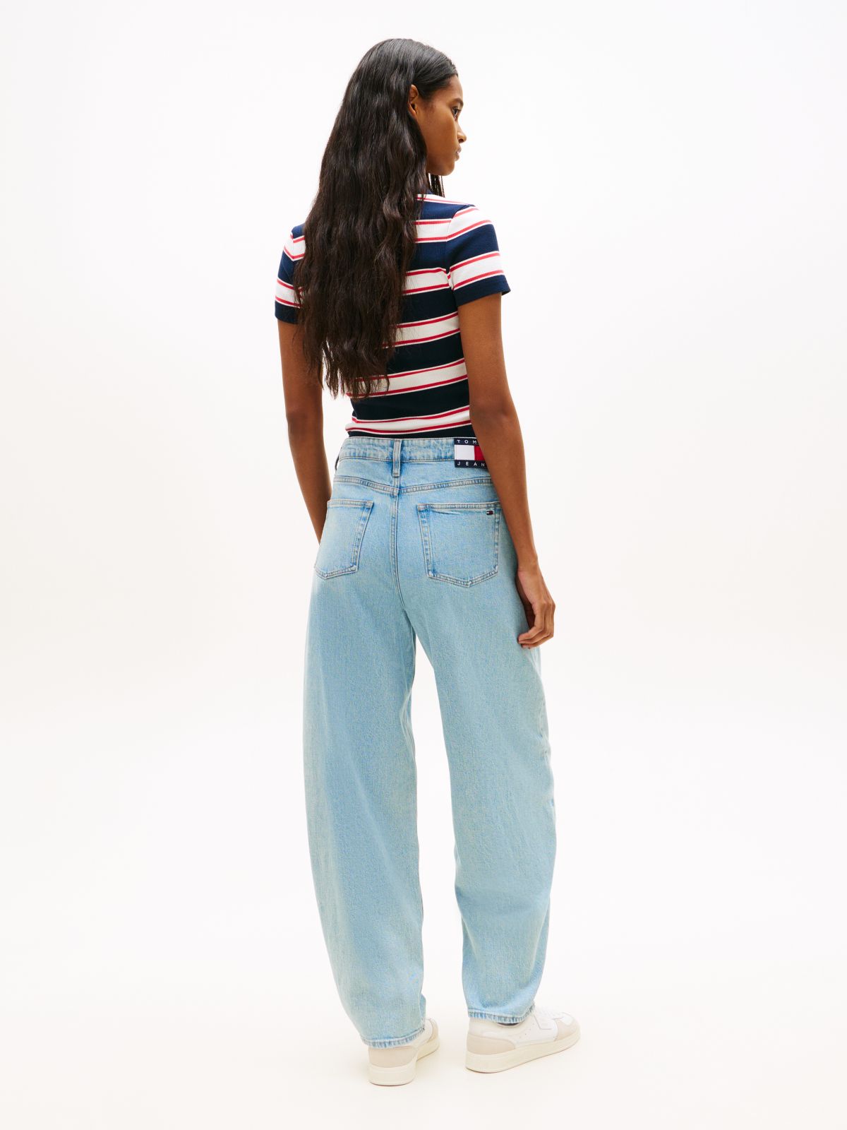 Faded Balloon Tapered Leg Jeans — Blue