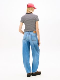Whiskered Balloon Tapered Leg Jeans — Blue 4