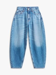 Whiskered Balloon Tapered Leg Jeans — Blue 5