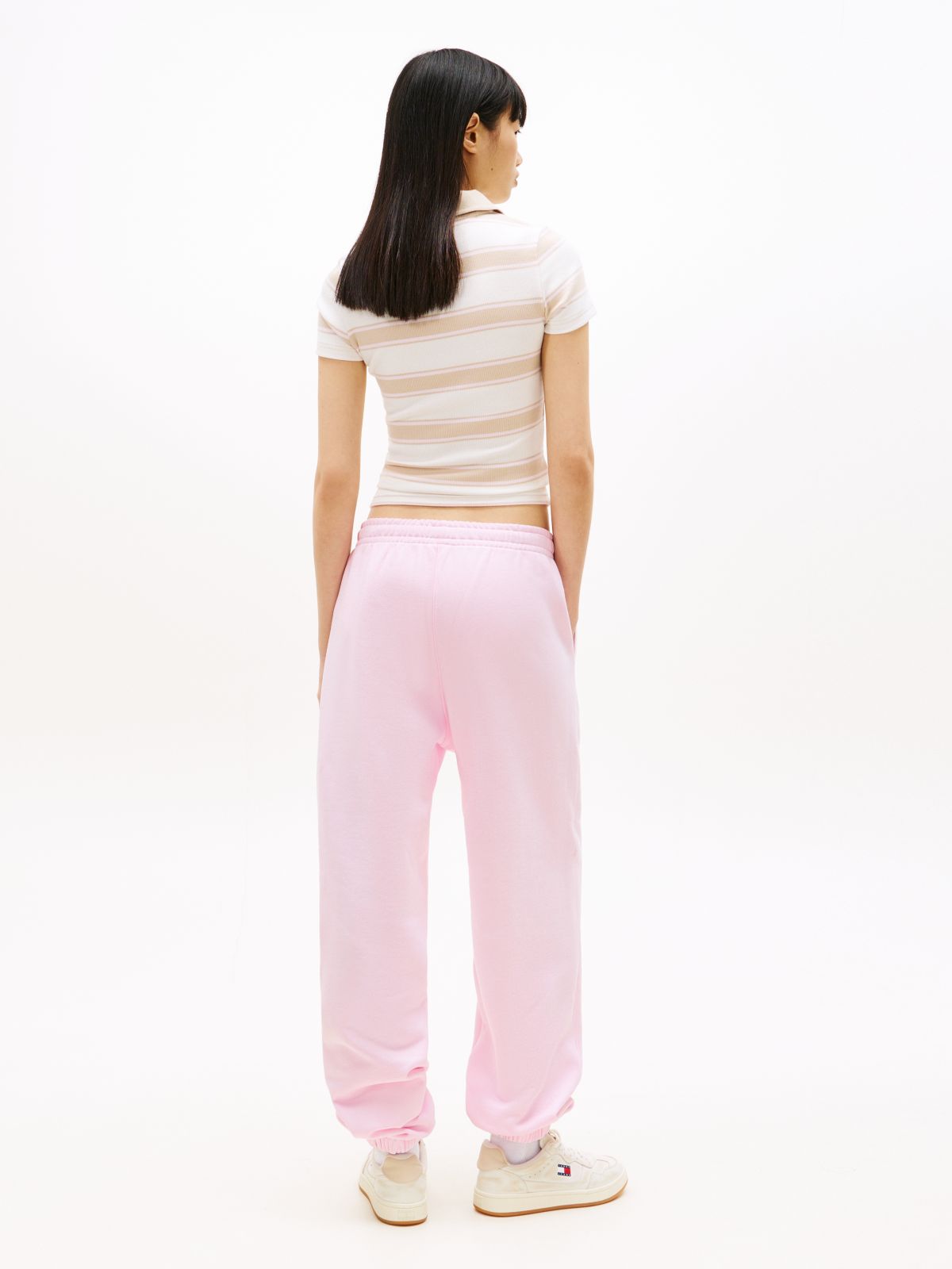 Tommy Badge Relaxed Cuffed Leg Joggers — Pink