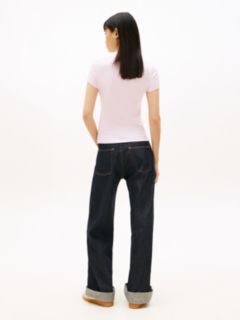 Wavy Flag Jersey Slim T-Shirt — Pink 4
