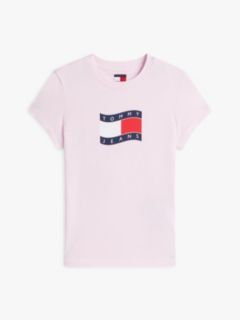 Wavy Flag Jersey Slim T-Shirt — Pink 5