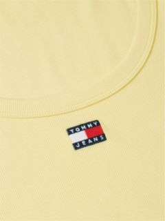 Tommy Badge Scoop Neck Slim T-Shirt — Yellow 6